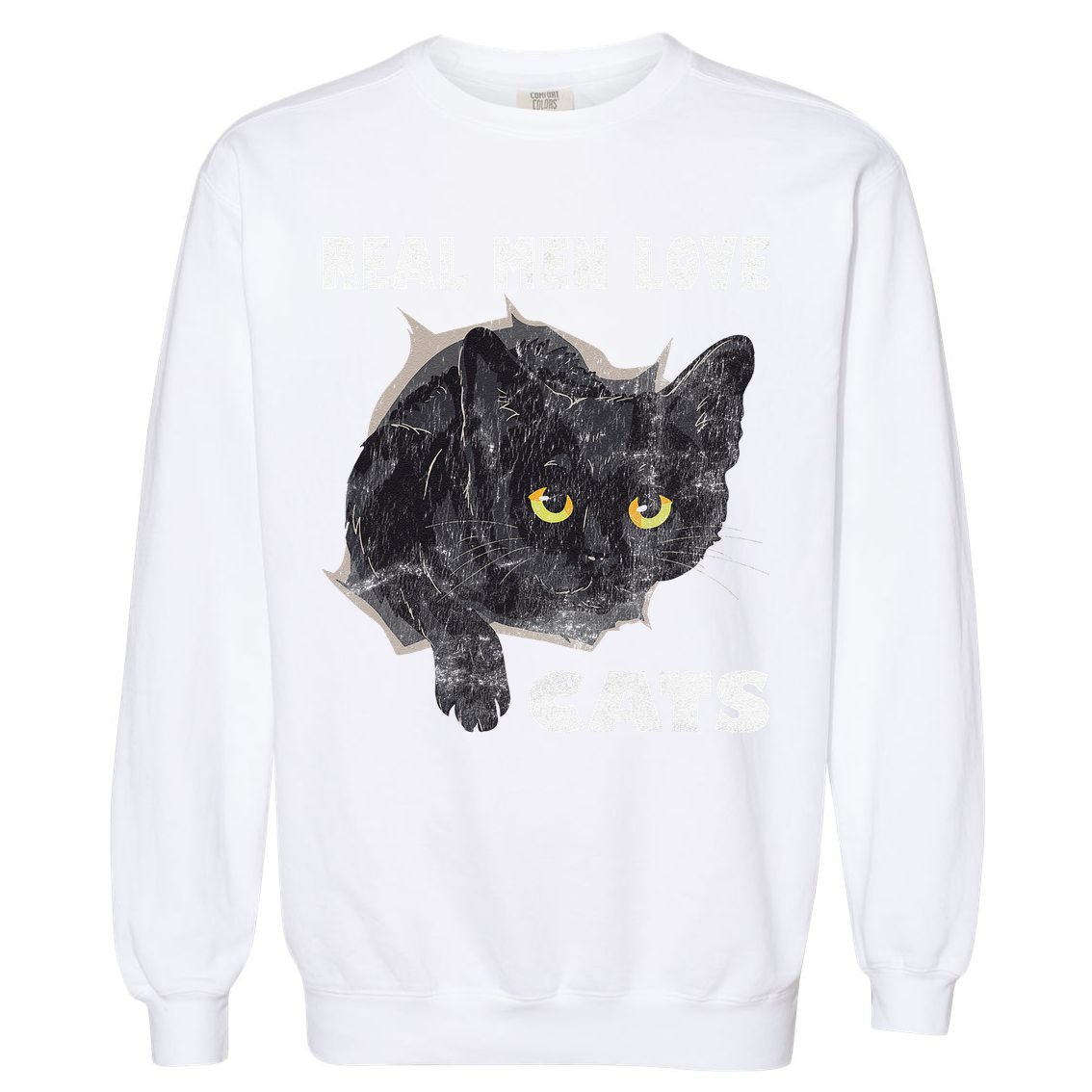 Real Love Cat Cats Lover Fathers Day Idea Garment-Dyed Sweatshirt