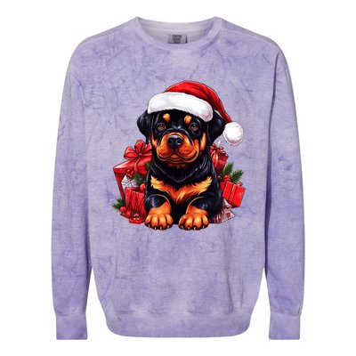 Rottweiler Lovers Christmas Cute Rottweiler For The Holid Gift Colorblast Crewneck Sweatshirt