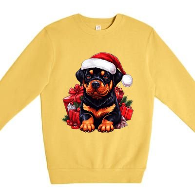 Rottweiler Lovers Christmas Cute Rottweiler For The Holid Gift Premium Crewneck Sweatshirt