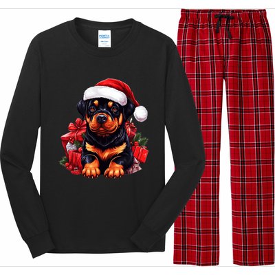 Rottweiler Lovers Christmas Cute Rottweiler For The Holid Gift Long Sleeve Pajama Set