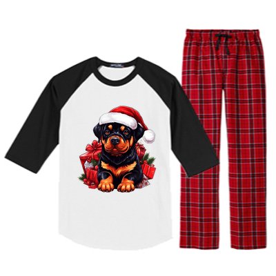 Rottweiler Lovers Christmas Cute Rottweiler For The Holid Gift Raglan Sleeve Pajama Set