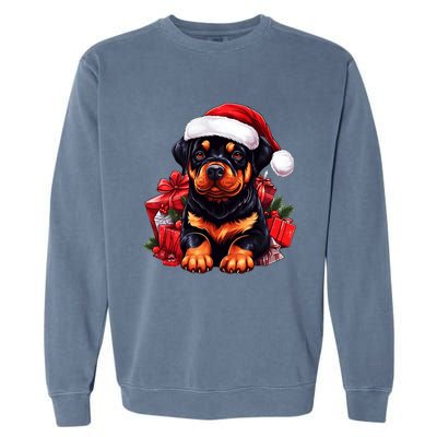 Rottweiler Lovers Christmas Cute Rottweiler For The Holid Gift Garment-Dyed Sweatshirt