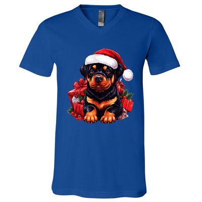 Rottweiler Lovers Christmas Cute Rottweiler For The Holid Gift V-Neck T-Shirt