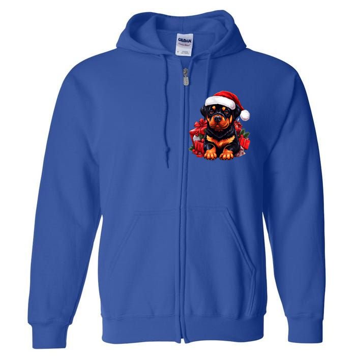 Rottweiler Lovers Christmas Cute Rottweiler For The Holid Gift Full Zip Hoodie