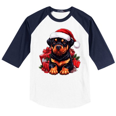 Rottweiler Lovers Christmas Cute Rottweiler For The Holid Gift Baseball Sleeve Shirt