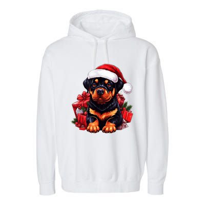 Rottweiler Lovers Christmas Cute Rottweiler For The Holid Gift Garment-Dyed Fleece Hoodie