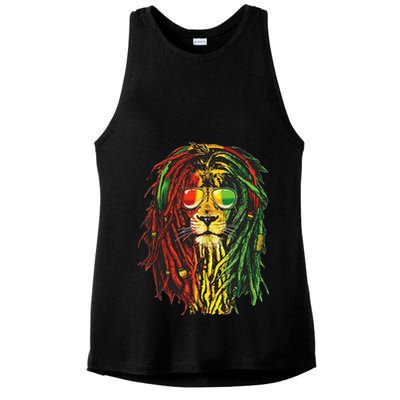 Rasta Lion Cool Dreadlock Rastafari For Rasta Lover Ladies PosiCharge Tri-Blend Wicking Tank