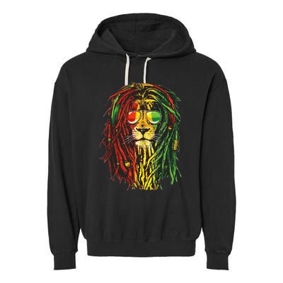 Rasta Lion Cool Dreadlock Rastafari For Rasta Lover Garment-Dyed Fleece Hoodie