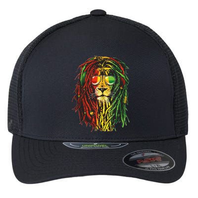 Rasta Lion Cool Dreadlock Rastafari For Rasta Lover Flexfit Unipanel Trucker Cap