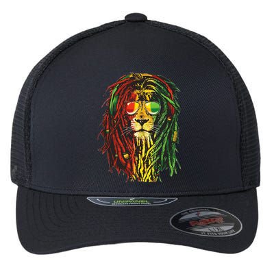 Rasta Lion Cool Dreadlock Rastafari For Rasta Lover Flexfit Unipanel Trucker Cap