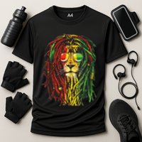 Rasta Lion Cool Dreadlock Rastafari For Rasta Lover Performance Shirt