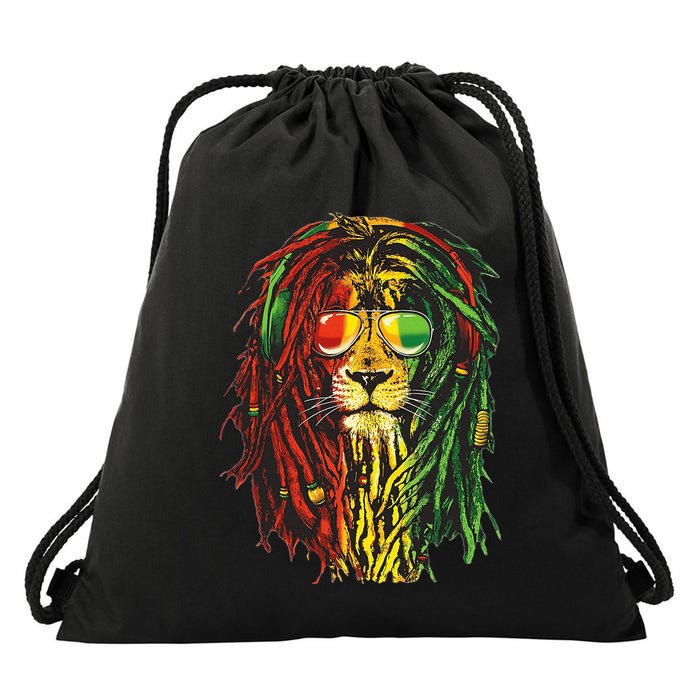 Rasta Lion Cool Dreadlock Rastafari For Rasta Lover Drawstring Bag