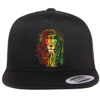 Rasta Lion Cool Dreadlock Rastafari For Rasta Lover Flatbill Hat