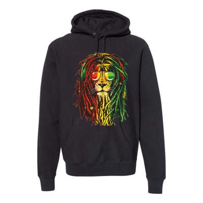 Rasta Lion Cool Dreadlock Rastafari For Rasta Lover Premium Hoodie