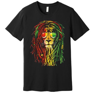 Rasta Lion Cool Dreadlock Rastafari For Rasta Lover Premium T-Shirt