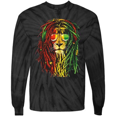 Rasta Lion Cool Dreadlock Rastafari For Rasta Lover Tie-Dye Long Sleeve Shirt