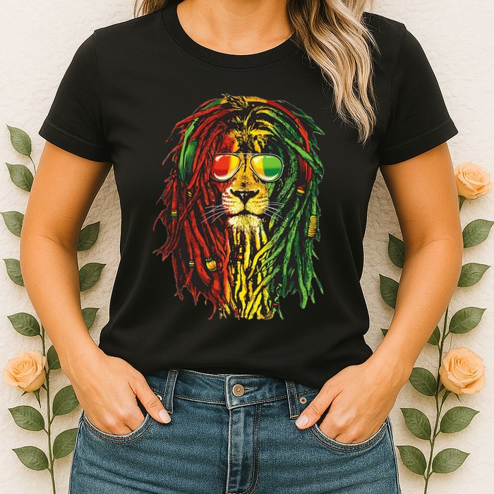 Rasta Lion Cool Dreadlock Rastafari For Rasta Lover Womens T-Shirt