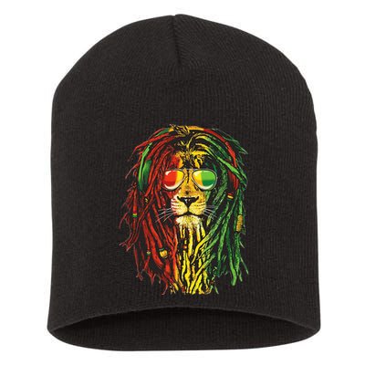 Rasta Lion Cool Dreadlock Rastafari For Rasta Lover Short Acrylic Beanie