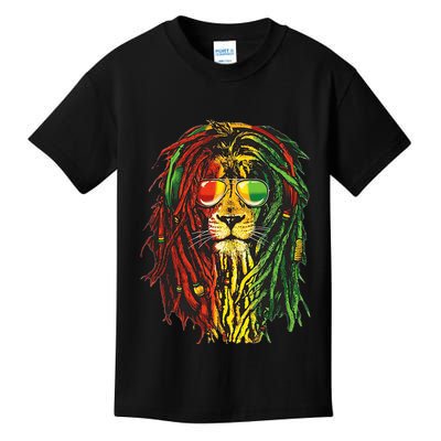 Rasta Lion Cool Dreadlock Rastafari For Rasta Lover Kids T-Shirt