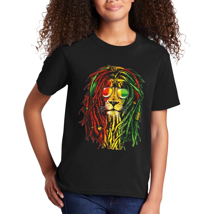 Rasta Lion Cool Dreadlock Rastafari For Rasta Lover Kids T-Shirt