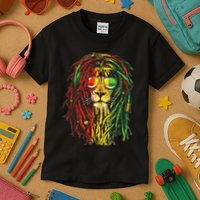 Rasta Lion Cool Dreadlock Rastafari For Rasta Lover Kids T-Shirt