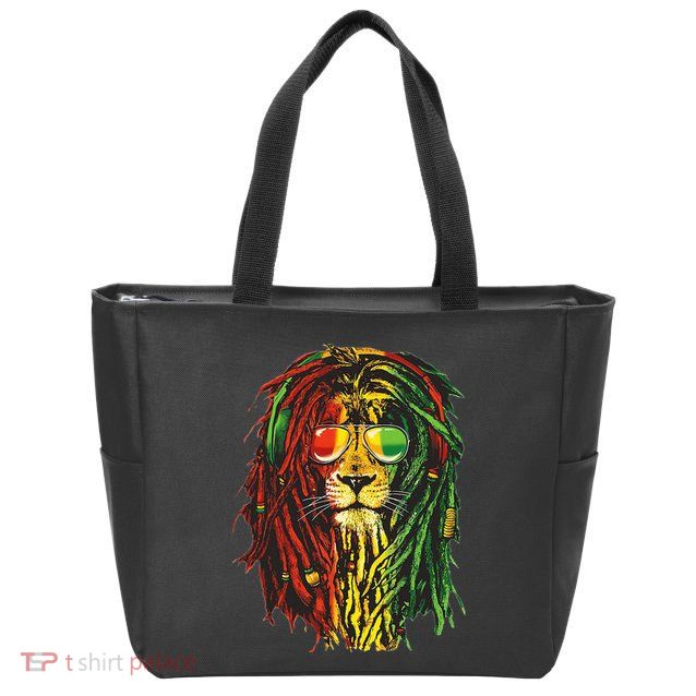 Rasta Lion Cool Dreadlock Rastafari For Rasta Lover Zip Tote Bag