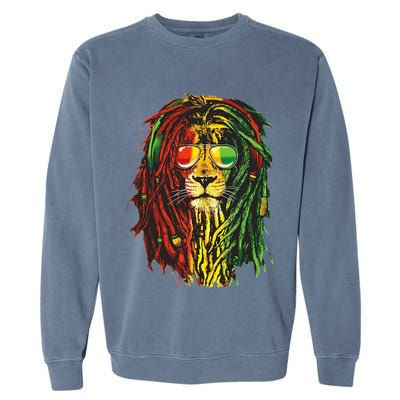 Rasta Lion Cool Dreadlock Rastafari For Rasta Lover Garment-Dyed Sweatshirt