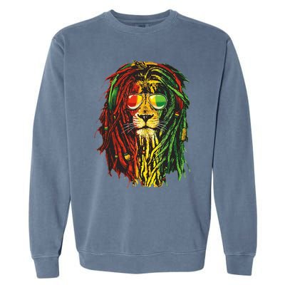 Rasta Lion Cool Dreadlock Rastafari For Rasta Lover Garment-Dyed Sweatshirt