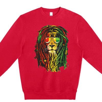 Rasta Lion Cool Dreadlock Rastafari For Rasta Lover Premium Crewneck Sweatshirt