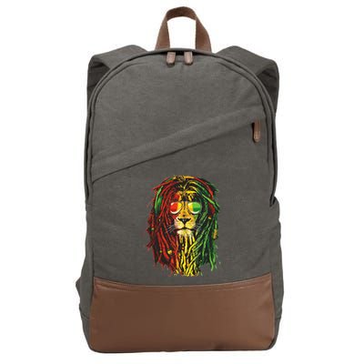 Rasta Lion Cool Dreadlock Rastafari For Rasta Lover Cotton Canvas Backpack