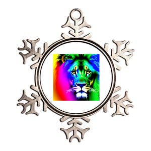 Rainbow Lion Cool Gift Metallic Star Ornament