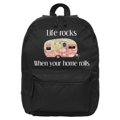 Rv Life Camper Life Rocks When Your Home Rolls 16 in Basic Backpack
