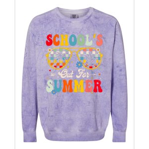 Retro Last Day Of Schools Out For Summer Teacher Boy Girl Colorblast Crewneck Sweatshirt