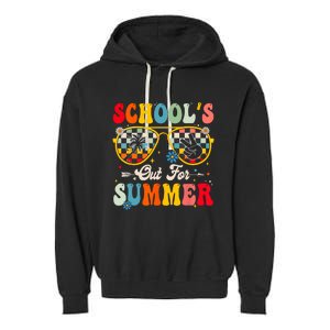 Retro Last Day Of Schools Out For Summer Teacher Boy Girl Garment-Dyed Fleece Hoodie