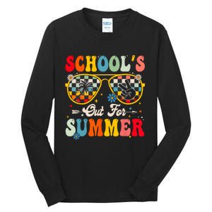 Retro Last Day Of Schools Out For Summer Teacher Boy Girl Tall Long Sleeve T-Shirt