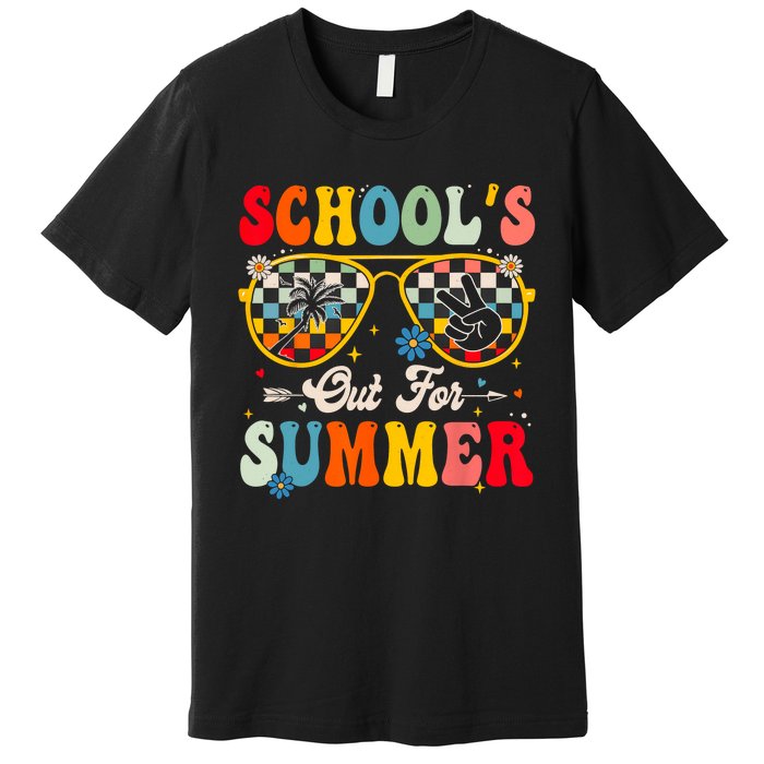 Retro Last Day Of Schools Out For Summer Teacher Boy Girl Premium T-Shirt