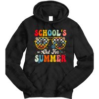 Retro Last Day Of Schools Out For Summer Teacher Boy Girl Tie Dye Hoodie