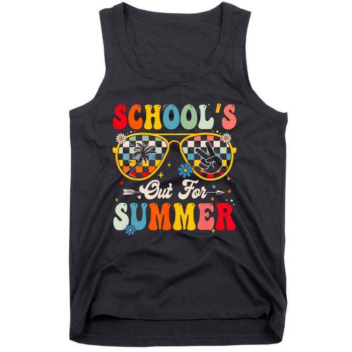 Retro Last Day Of Schools Out For Summer Teacher Boy Girl Tank Top