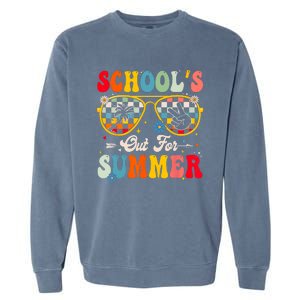 Retro Last Day Of Schools Out For Summer Teacher Boy Girl Garment-Dyed Sweatshirt