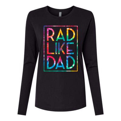 Rad Like Dad Tie Dye Funny Fathers Day Gift Womens Cotton Relaxed Long Sleeve T-Shirt