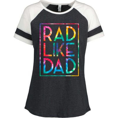 Rad Like Dad Tie Dye Funny Fathers Day Gift Enza Ladies Jersey Colorblock Tee