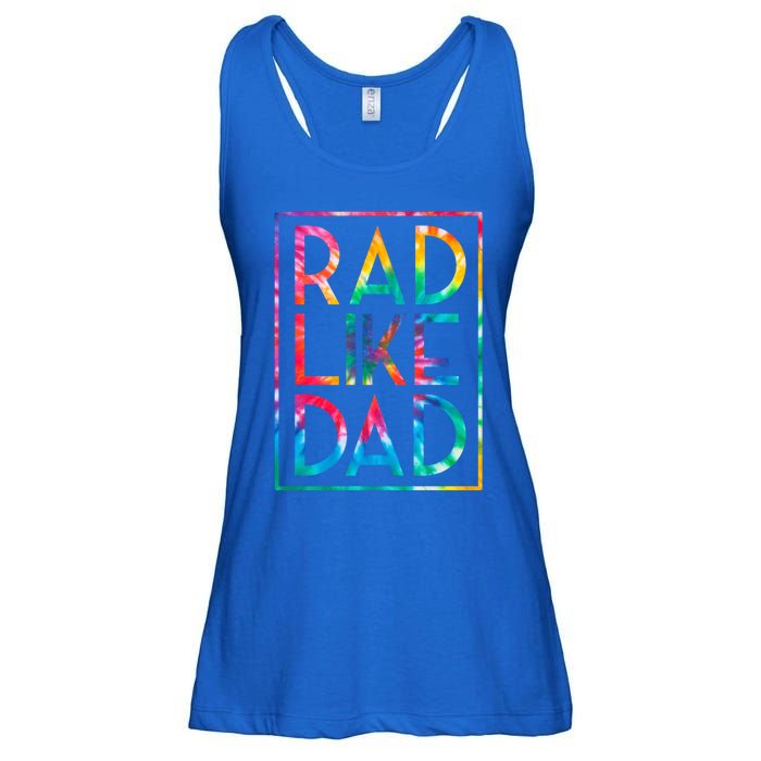 Rad Like Dad Tie Dye Funny Fathers Day Gift Ladies Essential Flowy Tank