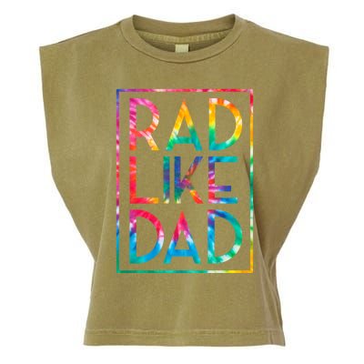 Rad Like Dad Tie Dye Funny Fathers Day Gift Garment-Dyed Women's Muscle Tee