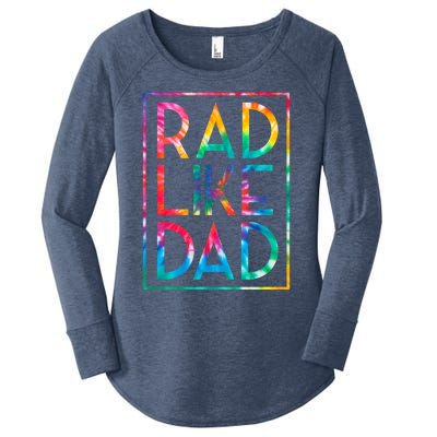 Rad Like Dad Tie Dye Funny Fathers Day Gift Women's Perfect Tri Tunic Long Sleeve Shirt