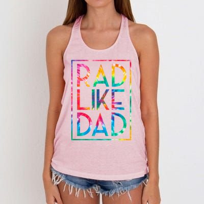 Rad Like Dad Tie Dye Funny Fathers Day Gift Women's Knotted Racerback Tank