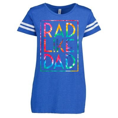 Rad Like Dad Tie Dye Funny Fathers Day Gift Enza Ladies Jersey Football T-Shirt