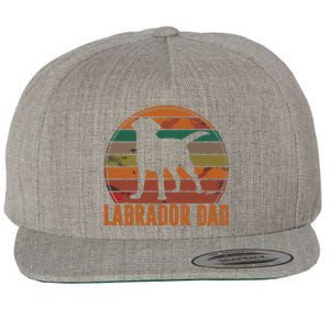 Retro Labrador Dad Gift Dog Daddy Golden Black Lab Father Wool Snapback Cap