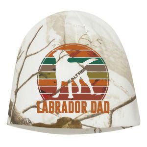 Retro Labrador Dad Gift Dog Daddy Golden Black Lab Father Kati - Camo Knit Beanie