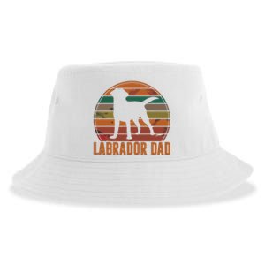 Retro Labrador Dad Gift Dog Daddy Golden Black Lab Father Sustainable Bucket Hat