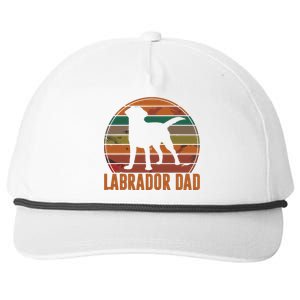 Retro Labrador Dad Gift Dog Daddy Golden Black Lab Father Snapback Five-Panel Rope Hat